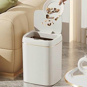 HOME USE κάδος απορριμμάτων HUH-0188 με φωτοκύτταρο, 13lt, λευκός HUH-0188