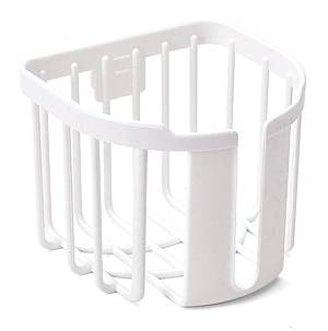 HOME USE επιτοίχια χαρτοθήκη μπάνιου HUH-0223 με αυτοκόλλητο, 11x14x13.5cm, λευκή HUH-0223