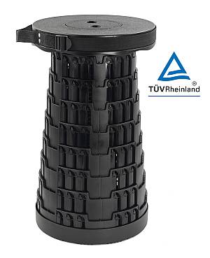 HOME USE πτυσσόμενο καρεκλάκι HUH-0230, αντοχή έως 250kg, 25.5x45cm, μαύρο HUH-0230
