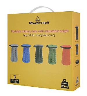 POWERTECH πτυσσόμενο καρεκλάκι HUH-0233, αντοχή έως 250kg, 25.5x45cm, κόκκινο HUH-0233