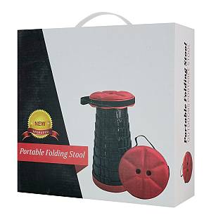 HOME USE πτυσσόμενο καρεκλάκι HUH-0235 με μαξιλάρι, αντοχή έως 250kg, 25.5x45cm, μαύρο HUH-0235