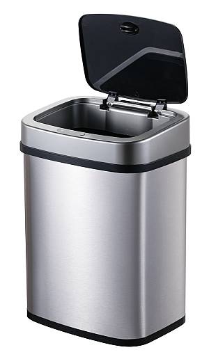 HOME USE κάδος απορριμμάτων HUH-0256 με φωτοκύτταρο, ανοξείδωτο ατσάλι, 15lt, ασημί HUH-0256