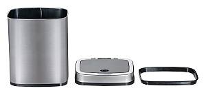 HOME USE κάδος απορριμμάτων HUH-0256 με φωτοκύτταρο, ανοξείδωτο ατσάλι, 15lt, ασημί HUH-0256