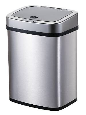 HOME USE κάδος απορριμμάτων HUH-0256 με φωτοκύτταρο, ανοξείδωτο ατσάλι, 15lt, ασημί HUH-0256