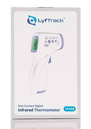 LYFTRACK Ηλεκτρονικό θερμόμετρο υπερύθρων με οθόνη IR988, λευκό IR988