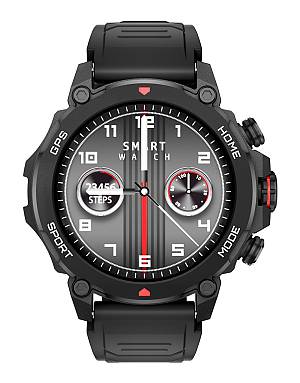 INTIME smartwatch G6 με 2x λουράκια, heart rate, 1.43 AMOLED, GPS, 5ATM/IP69, titanium black IT-070