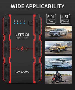 UTRAI εκκινητής μπαταρίας αυτοκινήτου JS-Mini με φακό, 12V/1000A, 13000mah JSTAR-MINI