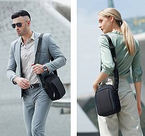 ARCTIC HUNTER τσάντα ώμου K00542, με θήκη tablet 9.7, 4L, μαύρη K00542-BK