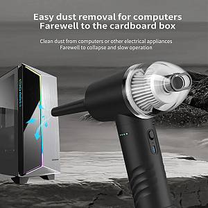 KINZIR 2 σε 1 σκουπάκι χειρός & air duster VC43, 70W, 6000mAh, μαύρο KNZ-VC43