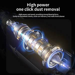 KINZIR 2 σε 1 σκουπάκι χειρός & air duster VC43, 70W, 6000mAh, μαύρο KNZ-VC43