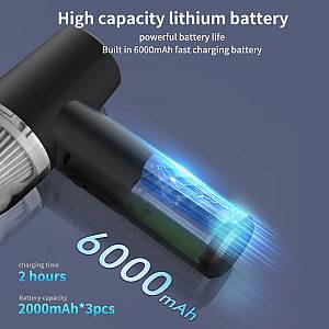 KINZIR 2 σε 1 σκουπάκι χειρός & air duster VC43, 70W, 6000mAh, μαύρο KNZ-VC43