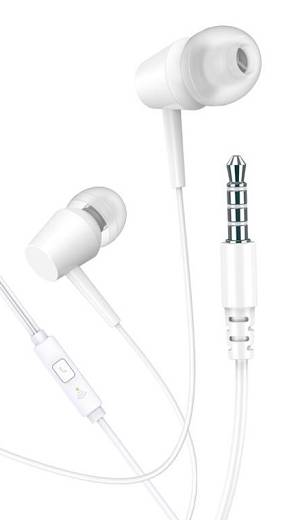 KAKUSIGA earphones με μικρόφωνο KSC-1303, 3.5mm σύνδεση, 10mm, 1.1m, λευκά KSC-1303-WH
