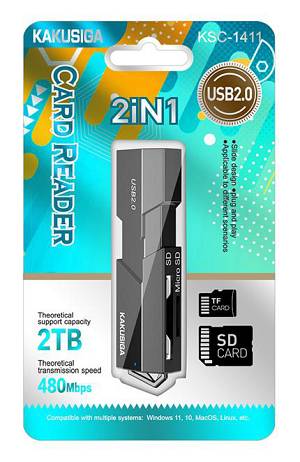 KAKUSIGA card reader KSC-1411 για SD & micro SD, 480Mbps, USB σύνδεση, μαύρο KSC-1411