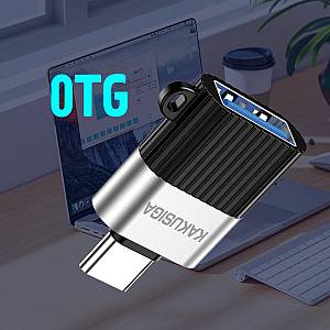 KAKUSIGA αντάπτορας USB-C σε USB KSC-1420, 5Gbps, 18W, γκρι KSC-1420