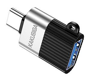 KAKUSIGA αντάπτορας USB-C σε USB KSC-1420, 5Gbps, 18W, γκρι KSC-1420