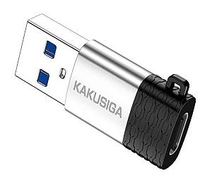 KAKUSIGA αντάπτορας USB-C σε USB KSC-1421, 5Gbps, 18W, γκρι KSC-1421