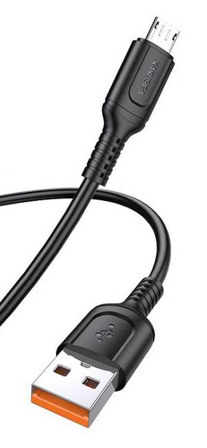 KAKUSIGA καλώδιο micro USB σε USB KSC-805, 2.4A, 480Mbps, 1m, μαύρο KSC-805-M-BK