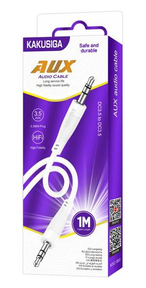 KAKUSIGA καλώδιο ήχου 3.5mm KSC-893, AUX, 1m, λευκό KSC-893-WH