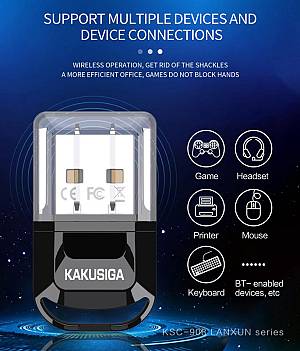 KAKUSIGA USB αντάπτορας Bluetooth 5.0 KSC-908, μαύρος KSC-908