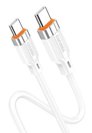 KAKUSIGA καλώδιο USB-C σε USB-C KSC-995, σιλικόνης, 100W, 480Mbps, 1m, λευκό KSC-995-CC-WH