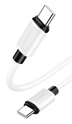 KAKUSIGA καλώδιο USB-C σε USB-C KSC-998, σιλικόνης, 100W, 480Mbps, 1m, λευκό KSC-998-CC-WH
