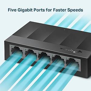 TP-LINK desktop switch LiteWave LS1005G, 5-port 10/100/1000Mbps, Ver 5.40 LS1005G
