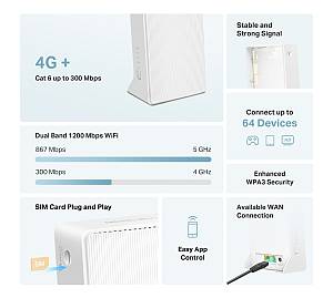 MERCUSYS router MB230-4G, 4G+ Cat6, 1200Mbps AC1200, Ver 1.0 MB230-4G