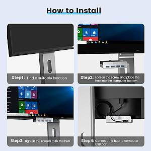 ORICO USB hub MH4PU-P με σφιγκτήρα, 4x θυρών, 5Gbps, USB σύνδεση, ασημί MH4PU-P-SV-BP