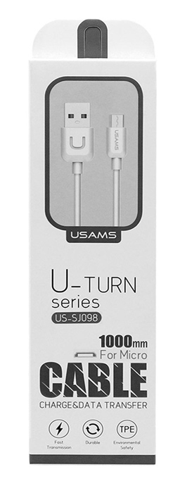 USAMS καλώδιο Micro USB σε USB US-SJ098, 10.5W, 1m, λευκό MICUSBXD02