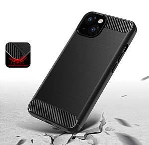 POWERTECH Θήκη Carbon MOB-1659 για iPhone 13 mini, μαύρη MOB-1659