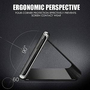 POWERTECH θήκη Clear View MOB-1663 για iPhone 13 Pro Max, μαύρη MOB-1663