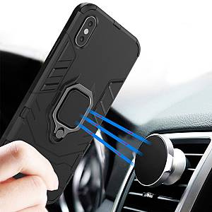 POWERTECH Θήκη Ring Armor MOB-1746 για iPhone 14, μαύρη MOB-1746