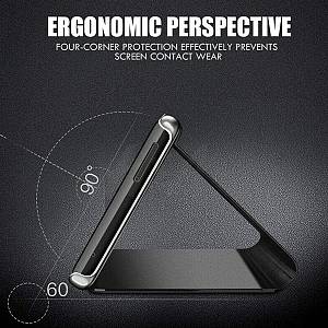 POWERTECH θήκη Clear view MOB-1863 για Samsung Galaxy A24, μαύρη MOB-1863