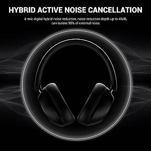ONEODIO headphones Focus A5, ενσύρματα & ασύρματα, Hybrid ANC, 40mm, 600mAh, μαύρο OA-A5-BK