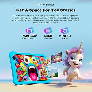 TECLAST tablet P85T Kids, 8 HD, 4/64GB, Android 14, 5000mAh, μπλε P85T-KIDS