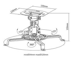 BRATECK Βάση για projectors PRB-18F, οροφής, 360° περιστροφή, έως 13.5kg PRB-18F