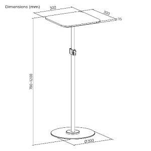 BRATECK βάση projector δαπέδου PRB-23P, έως 6kg PRB-23P