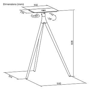BRATECK βάση projector δαπέδου PRB-24, έως 10kg PRB-24