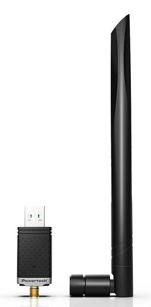 POWERTECH ασύρματος USB αντάπτορας δικτύου PT-1132, 1300Mbps, 2.4/5GHz PT-1132