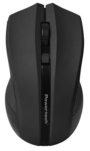 POWERTECH ασύρματο ποντίκι PT-1166, USB δέκτης, 1600DPI, μαύρο PT-1166