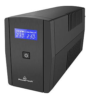 POWERTECH UPS Line Interactive PT-1295 με οθόνη, 850VA, 510W, 2x Schuko PT-1295