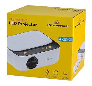POWERTECH βιντεοπροβολέας PT-1307, 1080p, 300 ANSI lumens, λευκός PT-1307