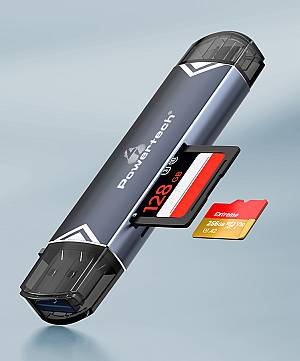 POWERTECH card reader PT-1343 για SD & micro SD, USB 3.2, 5Gbps, γκρι PT-1343