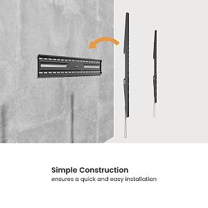 POWERTECH επιτοίχια βάση τηλεόρασης PT-1369, 43-100, έως 75kg, fixed PT-1369