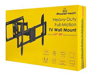 POWERTECH επιτοίχια βάση τηλεόρασης PT-1423, 37-90, 75kg, heavy duty, full motion PT-1423