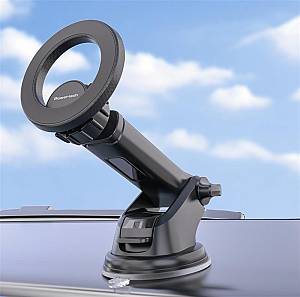 POWERTECH βάση smartphone αυτοκινήτου PT-1550 για ταμπλό, μαγνητική, μαύρη PT-1550