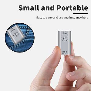 POWERTECH αντάπτορας USB-C σε DisplayPort PTH-097, 4K/60Hz, γκρι PTH-097