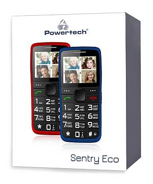 POWERTECH Κινητό Τηλέφωνο Sentry Eco PTM-25, SOS Call, με φακό, κόκκινο PTM-25