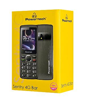 POWERTECH κινητό τηλέφωνο Sentry 4G Bar, 2.4, dual SIM, με κάμερα, μαύρο PTM-36