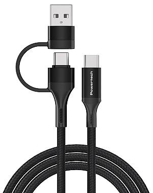 POWERTECH καλώδιο USB & USB-C σε USB-C PTR-0158, PD 60W, copper, 1.5m, μαύρο PTR-0158